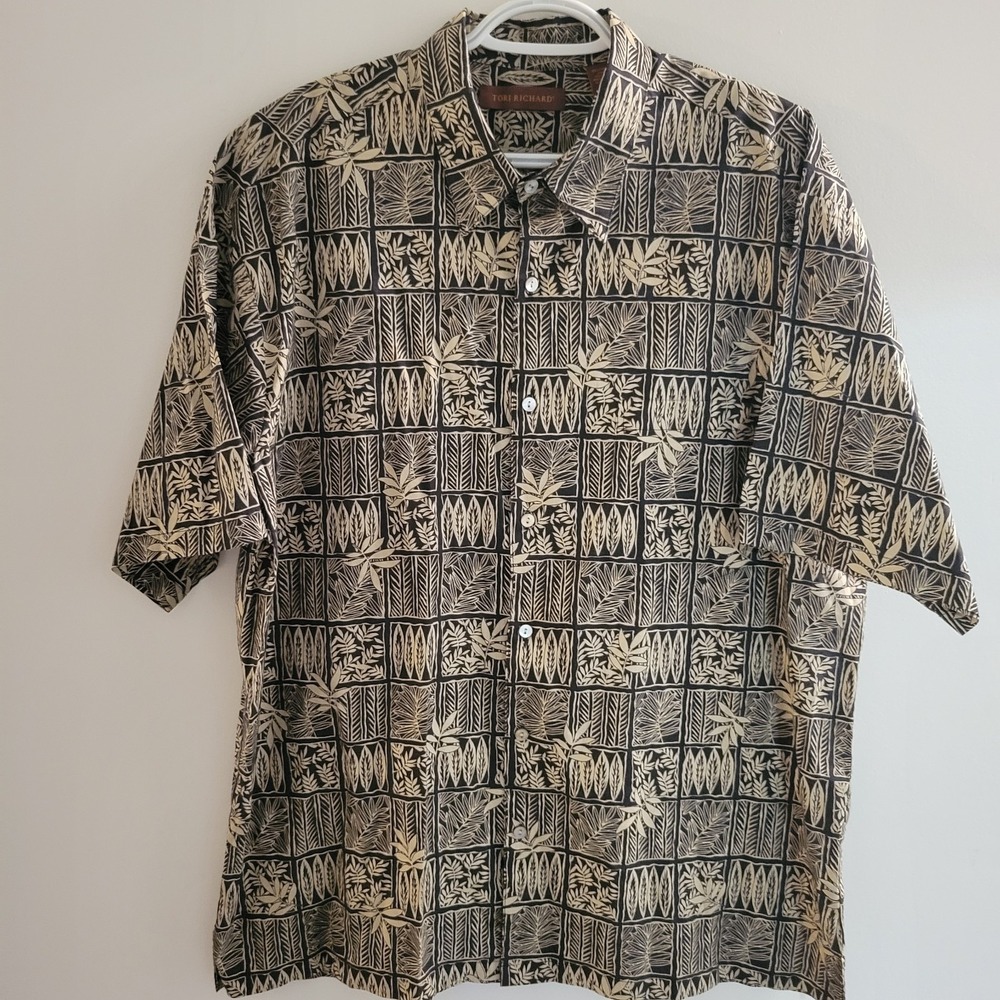 Tori Richard Cotton Lawn Hawaiian Button Up Shirt Men's Size XL Made In USA